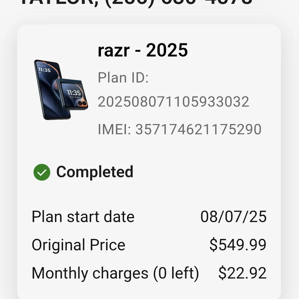 Motorola Razor 2025 Smartphone in Blue